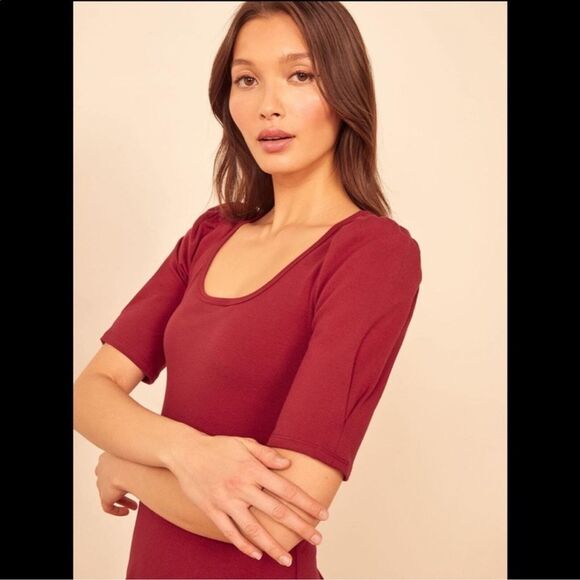 Reformation Elisha Red Puff Sleeve Dress size small - Picture 4 of 12